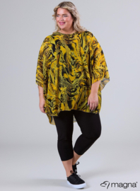 Poncho WINGS chiffon print (M-0004-CHP) V00076-Animal Yellow-Black