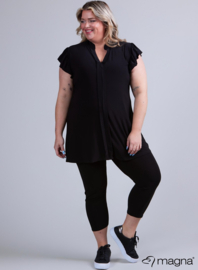 Sleeveless Frill Tunic (C-2305) 001-Zwart