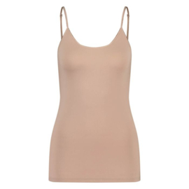 RJ-Pure Color  Spaghetti Top -  321-Caffé Latte