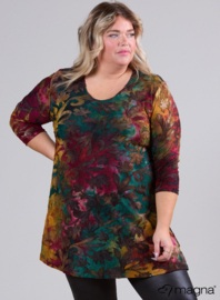 Lange basic shirt (B-6004-MSH) U51038-Fall Leaves Green-Red