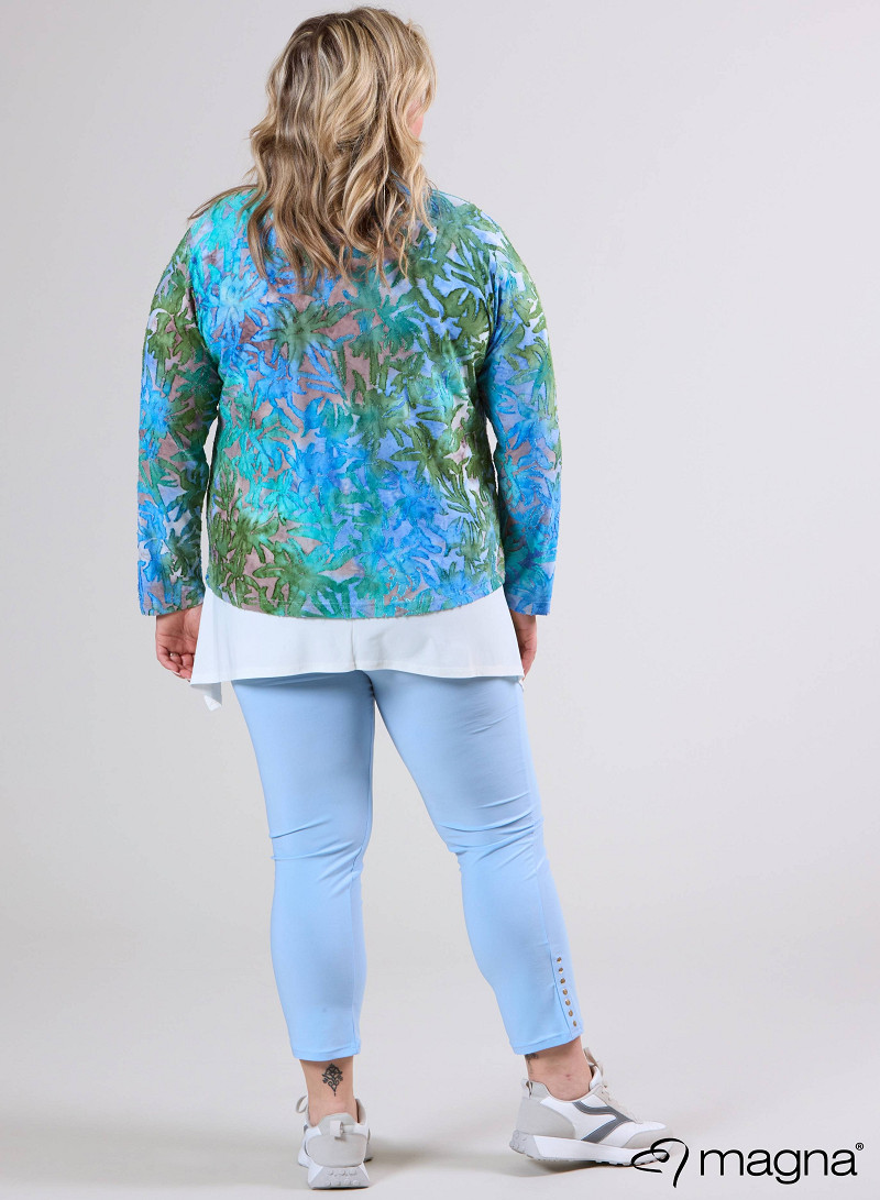 Jaquard Button Jacket (K-2402-MSH) T850051-Bush Aqua