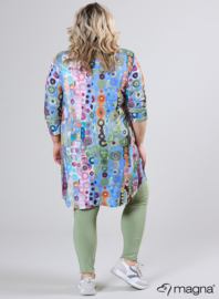 A-Line Long Pocket Tunic (C-2217-PR) T41071-Wall Deco Blue-Pink