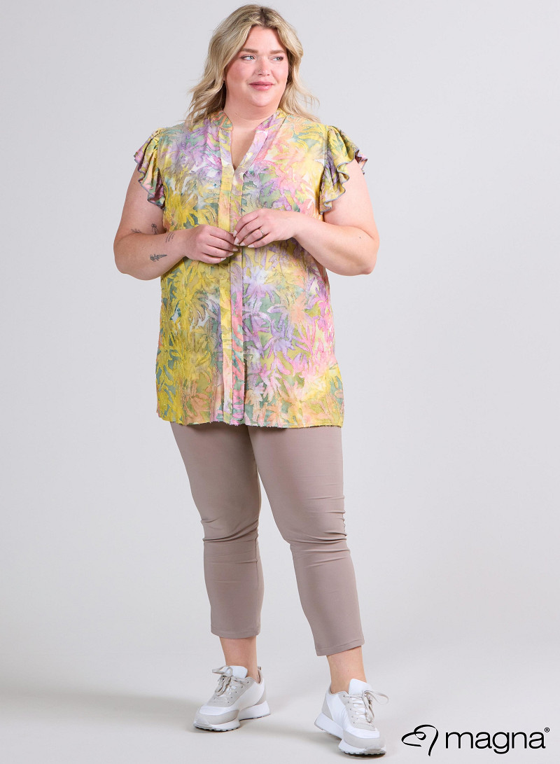 Sleeveless Frill Tunic (C-2305-MSH) T85007-Bush Yellow