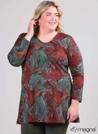 Long Sleeve A-Line Tunic (B-2401-HVP) T43028-Waves Rust-Green
