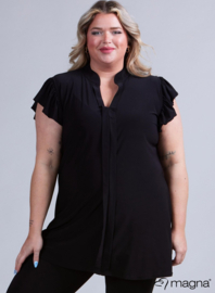 Sleeveless Frill Tunic (C-2305) 001-Zwart