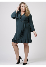 Wikkel Tuniek-Jurk  met rouche (N-8006) 038-Fles Groen