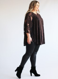 Poncho WINGS chiffon print Burnout Roses (M-0004-CHPR-BR) 064-Bruin