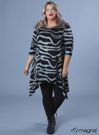 Tuniek Punten 3Q-mouw(C-0001-HVP) - W24010-Big Zebra Grey