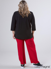 Comfy Button Flap Tunic (C-2504) 001-Zwart