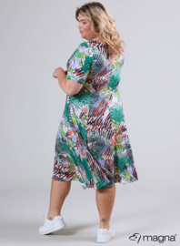 Long A-Line Dress (C-2203-VP-MB) U05058-Mixed Brushed Lines Green