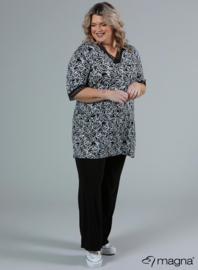 Wide Lace Detail A-Line Shirt (B-2423-VP) V-52001-Flower BW