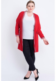 Blazer streep viscose (N-8003) 015-Rood