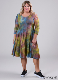 Long A-Line Tuniek-Dress (C-2130-MSH) U56008-Tie Dye Shapes Lime