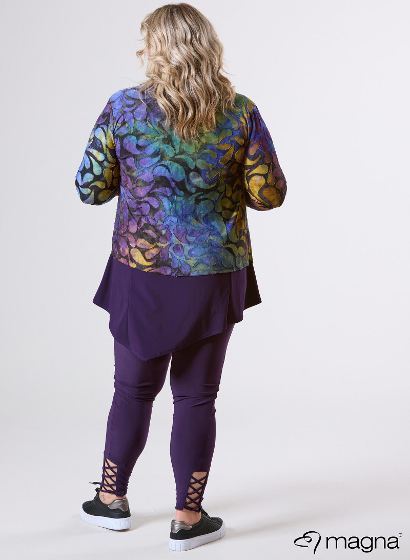 Jaquard Button Jacket (K-2402-MSH) T87059-Drop Shapes Purple