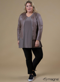 Kort Leather Look jasje (K-31-LL) 061-Taupe