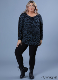 Lace Detailed Slowy Top (B-2319-PR) V79020-Zebra Grey