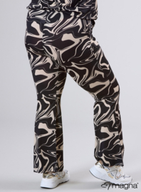 Relaxed Pocket Flared Pants (D-2403-PRINT) U35014-Ocean Waves Sand