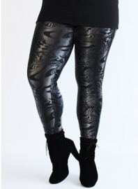 Legging Leather Look (F-23-LL-PR) 514001-Waves Black