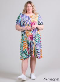 Long A-Line Dress (C-2203-PRINT) T90019-Summer Jungle Orang-Purple
