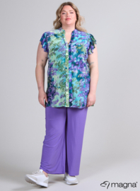 Sleeveless Frill Tunic (C-2305-MSH) U51021-Fall Leaves Purple-Mint