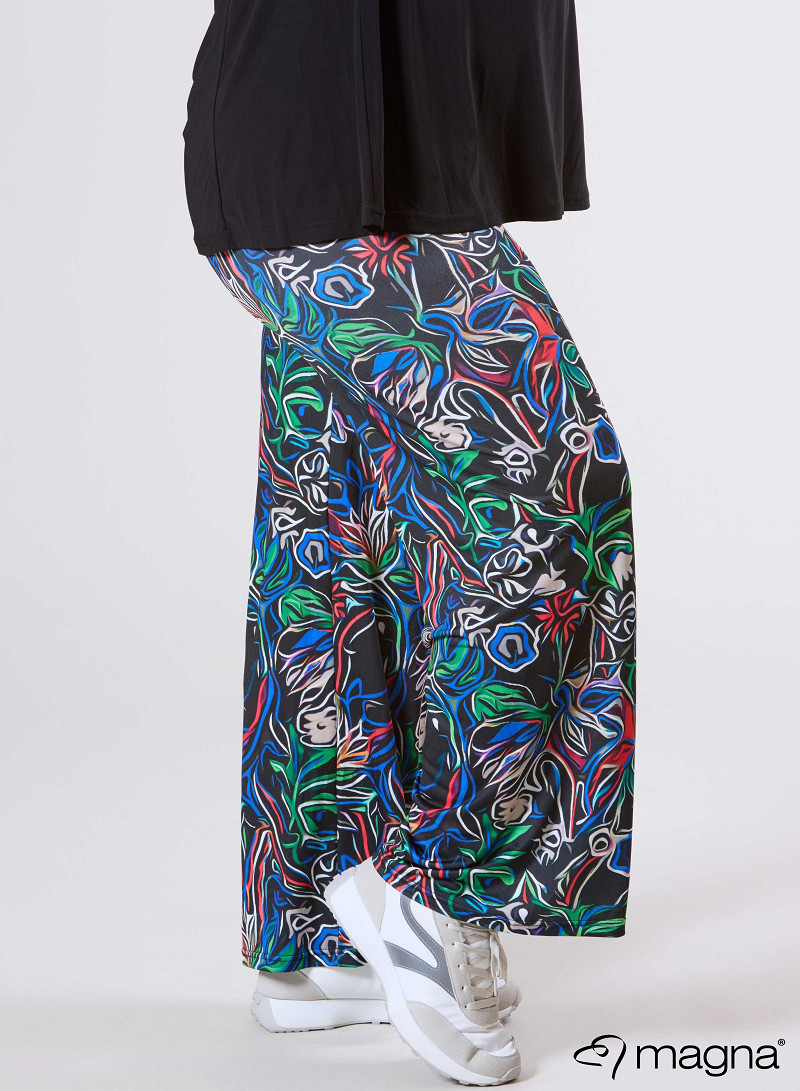 Broek Basic (D-03-PR) T66060-Multicolor Flower Blue