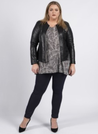 Kort Leather Look jasje printed (K-31-LL-PR) 966001-Crush Zwart