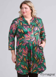 A-Line Long Pocket Tunic (C-2217-PR) U28038-Paradise Flower Green