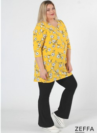 Simple Tunic  (ZF-TU-1005-pr) Y80076-Flower Yellow