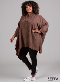 Oversized Tuniek/Ponncho (ZF-PO-1002-HVPK)  U64063-Herringbone Camel