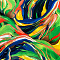 Roll Sleeve Top (B-9001-PR) V22058-Paint Wavers Green/Blue
