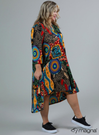 High Low A-Line Dress (C-2213-PR) V74065-Tribal Print