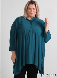 Oversized Tuniek/Ponncho (ZF-PO-1002)  048-Petrol