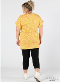 Oversized Shirt (ME-TU-1015) Y02076-Graphical Zebra Yellow