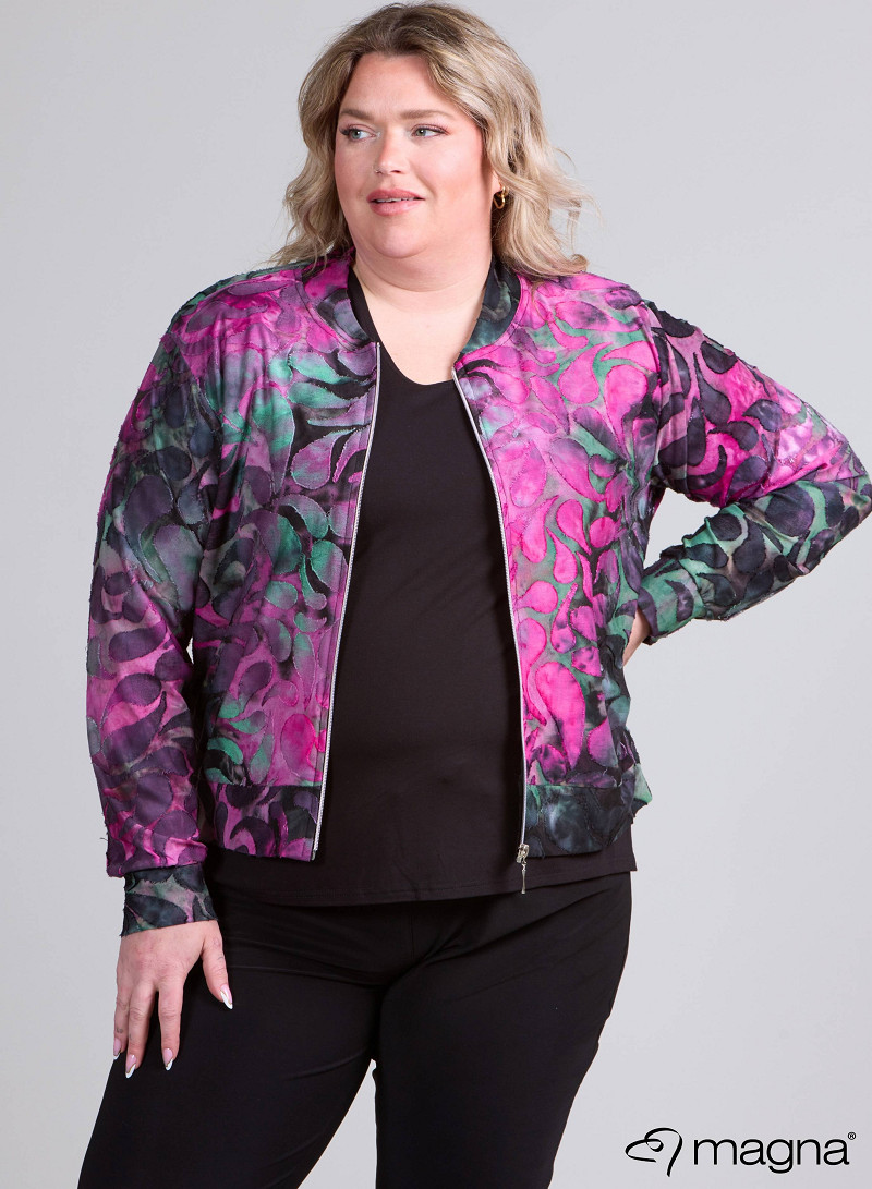 Zip Jacket (K-2501-MSH) T87056-Drop Shapes Magenta-Green