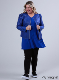 Kort Leather Look Puff Shoulder Jacket (K-2401-LL) 060-Royal Blue
