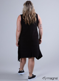 A-Shaped Sleeveless Split Dress (C-2323) 001-Zwart