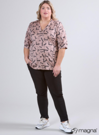 Puff Sleeve Shirt (B-2502-PR) U29061-Arrow Sketch Taupe