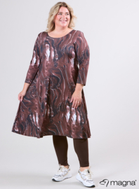 Long A-Line Tunike-Dress (C-2130-PRINT) T70064-Pebbles Waves Brown