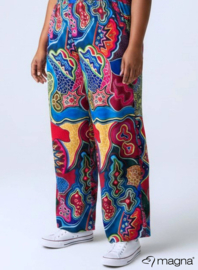 Broek Basic (D-03-PRINT) T19015-Tribal Red-Blue