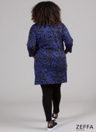 Tuniek met zakken (ZF-TU-1010-HVP)  U73060-Scribble Waves Blue