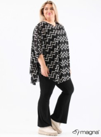 Poncho WINGS chiffon print (M-0004-CHPR) 310001-BW Zig Zag