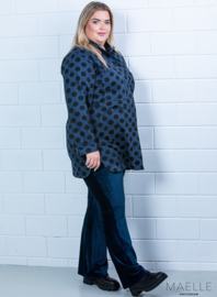 Oversized Button Down Blouse (ME-BL-1002-SFPR) X44017-Dots Blue