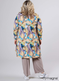Open Front Loose Cardigan (N-2201-PRINT) T42014-Elegant Whirl Sand-Blue