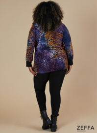 Stretchy Chiffon Blouse (ZF-BL-1001-CHP)  V91059 Circles Tie Dye Purple