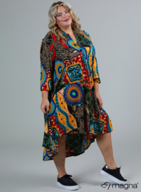 High Low A-Line Dress (C-2213-PR) V74065-Tribal Print