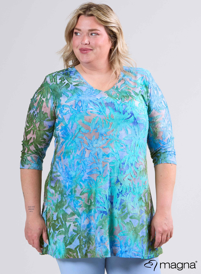 Lange basic shirt (B-6004-MSH) T85051-Bush Aqua