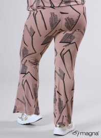 Relaxed Pocket Flared Pants (D-2403-PRINT) U30061-Triangle Sketch Taupe