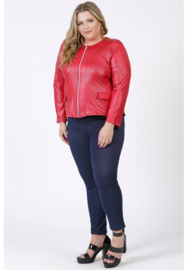 Kort Leather Look jasje (K-31-LL) 015-Rood *