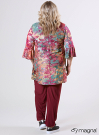 Flared Sleeves Relaxed Tunic (C-2503-MSH) U51032-Fall Leaves WIne Red