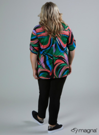 Roll Sleeve Top (B-9001-PR) W64021-Rainbow Purple